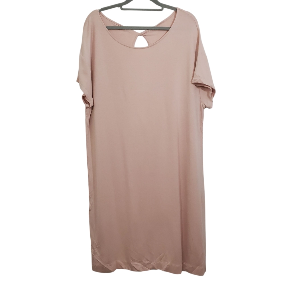 NWT LOFT Lounge Shirt Dress Keyhole Back Short Sleeve Comfy Soft XL Casual